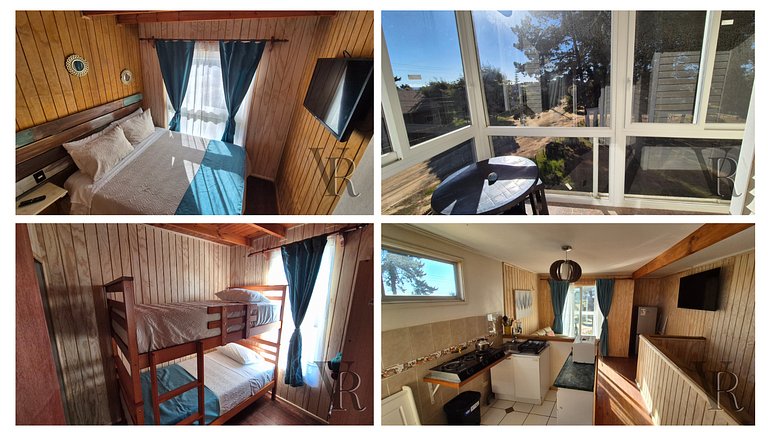 Algarrobo Cabaña vista bosque, opción tinaja playa el Canelo