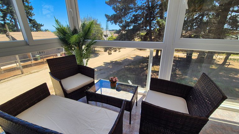 Algarrobo Cabaña vista bosque, opción tinaja playa el Canelo